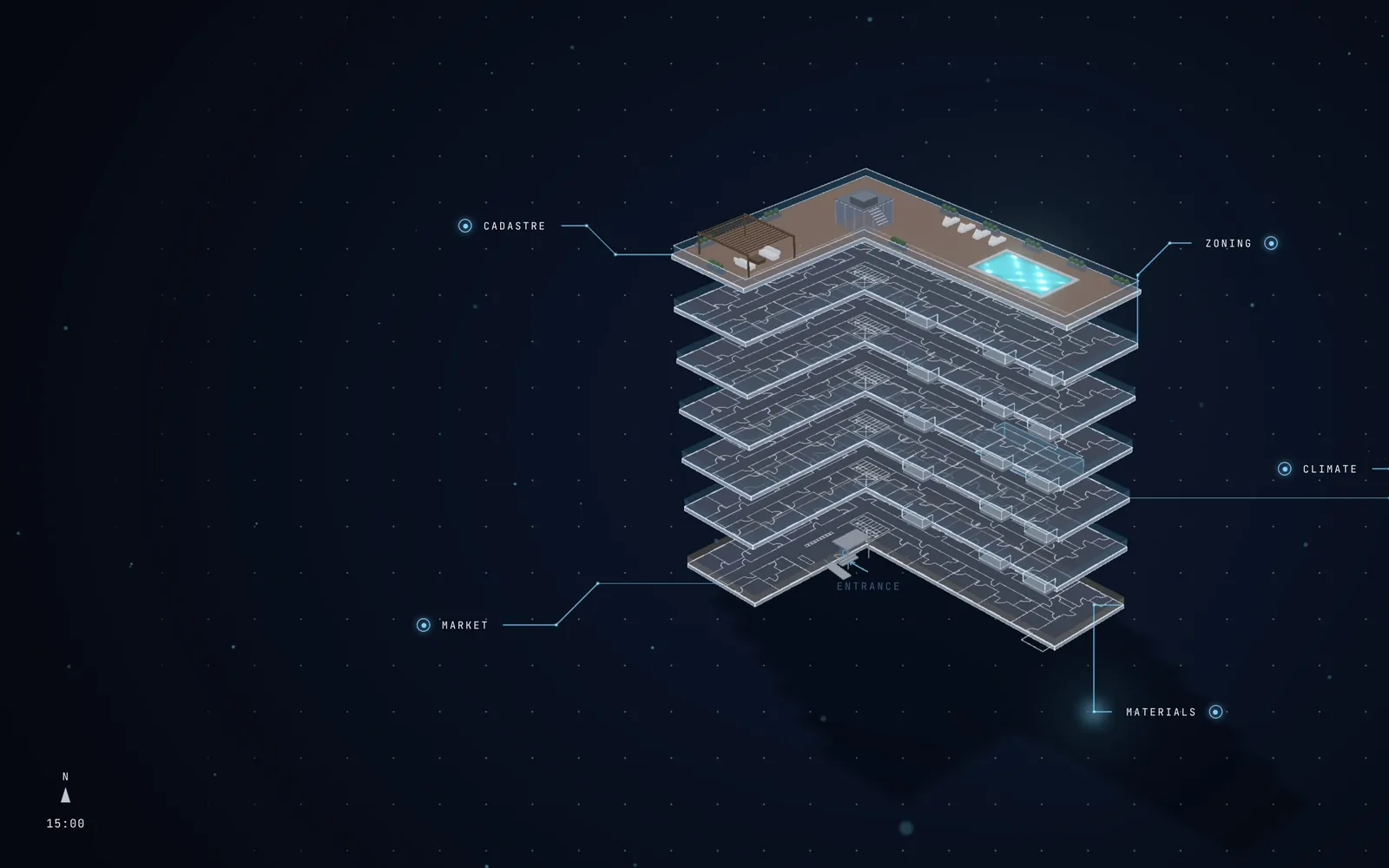 auracad building model with data sources